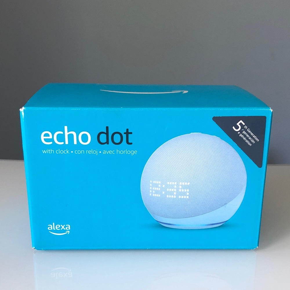 NEW IN BOX Amazon Echo Dot 5th Gen Smart Speaker with Clock - Model #C4E8S3